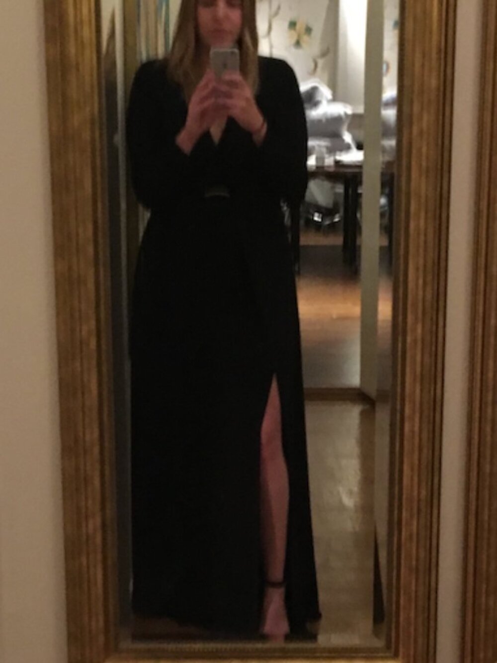 Halston Heritage Black Floor-Length Gown